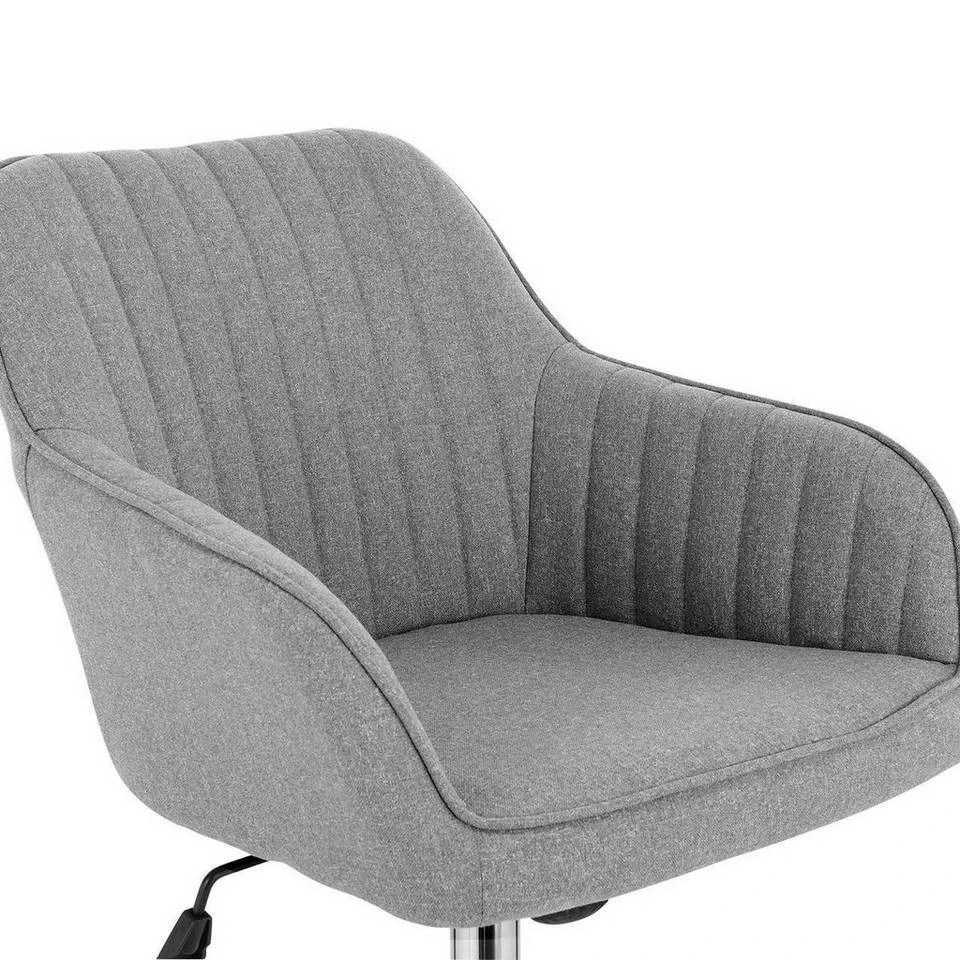 EUGAD Schreibtischstuhl, Bürostuhl Bürohocker Rollhocker aus Leinen Hellgrau Duneklgrau 6 EUGAD Schreibtischstuhl, Bürostuhl Bürohocker Rollhocker aus Leinen Hellgrau Duneklgrau – Bild 6