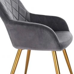 EUGAD Esszimmerstuhl (2 Stück), Wohnzimmerstuhl mit Armlehnen und Rückenlehne aus Samt Polsterstuhl Metallbeine in Gold Dunkelgrau Dunkelgrau | Dunkelgrau, Schwarz | Schwarz -TischStuhl Verkäufe 9a8639a2 3aaf 56be 95dd f30b61ae9950