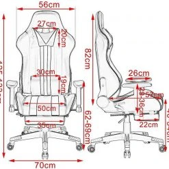 EUGAD Gaming-Stuhl (1 Stück), mit Fußstütze Racing Stuhl Drehstuhl Bürostuhl Schreibtischstuhl PC Stuhl mit Wippfunktion Höhenverstellbar Kunstleder Weiß Grau, Rot, Wei&szlig; -TischStuhl Verkäufe 9b21634a 0c97 425d b987 39f6e5ab693e