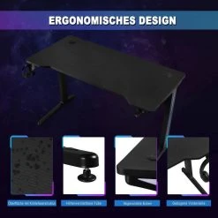 EUGAD Gamingtisch, Gaming Tisch mit LED 120x60cm Ergonomischer Schwarz Computertisch Schreibtisch PC Tisch mit Kabelmanagement Becherhalter Kopfhörerhalterung 15 EUGAD Gamingtisch, Gaming Tisch mit LED 120x60cm Ergonomischer Schwarz Computertisch Schreibtisch PC Tisch mit Kabelmanagement Becherhalter Kopfhörerhalterung -TischStuhl Verkäufe 9b623d70 3c55 5638 9cf7 c0e2b00a3a80