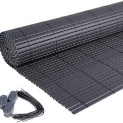 EUGAD Balkonsichtschutz PVC Sichtschutzmatte Grau 3 x 1 m (L x B), Balkon & Terrasse Gartenzaun -TischStuhl Verkäufe 9b84fc6d cdc1 51fe 90b3 e5d0f3287141