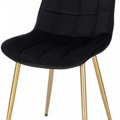 EUGAD Esszimmerstuhl, 4er-Set Küchenstühle Wohnzimmerstuhl mit Rückenlehne, Samt Sitzfläche, Gold Beine Grau Dunkelgr&uuml;n, Rosa, Schwarz -TischStuhl Verkäufe 9c993eb0 590a 5e64 a0ea 765c25ec27d2