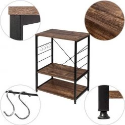 EUGAD Küchenregal, Standregal Bäckerregal, Industrie Design, MDF, Metall, Vintage -TischStuhl Verkäufe 9e01dddd 1b24 5aa0 9dd5 249483c86622