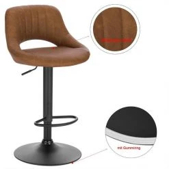EUGAD Barhocker (2 St), 2er-Set 360° drehbar stufenlos höhenverstellbar mit Rückenlehne aus Kunstleder und Stahl Dunkelbraun Anthrazit, Grau -TischStuhl Verkäufe 9f5c69ea a3e8 5d3d 9884 3fd93f6be357