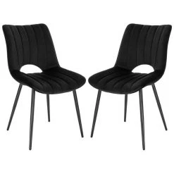 EUGAD Esszimmerstuhl (2 Stück), Küchenstuhl, Polsterstuhl, Wohnzimmerstuhl ohne Armlehne, Metallbeine, Samt, Dunkelgrau Hellgrau, Schwarz -TischStuhl Verkäufe a21ee6cf 1186 4842 b647 92c2e0d1bcab