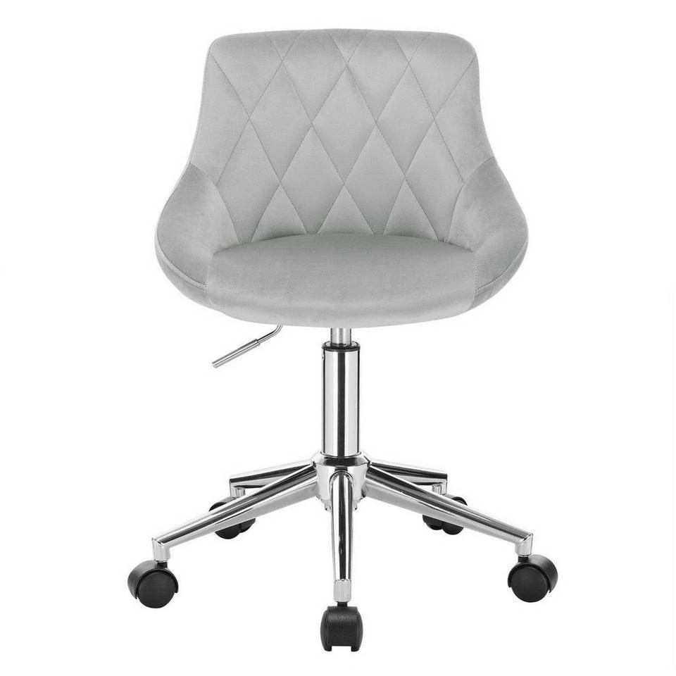 EUGAD Schreibtischstuhl (1 Stück), Bürohocker Rollhocker mit Rollen, Samt, höhenverstellbar, Rosa Dunkellgrau, Hellgrau 9 EUGAD Schreibtischstuhl (1 Stück), Bürohocker Rollhocker mit Rollen, Samt, höhenverstellbar, Rosa Dunkellgrau, Hellgrau – Bild 9