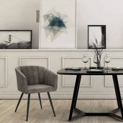 EUGAD Esszimmerstuhl, 4er-Set Esszimmerstuhl Polsterstuhl aus Stoffbezug Dunkelbraun Grau -TischStuhl Verkäufe a2e2387e d811 50a6 b5e2 238e91145166