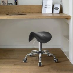 EUGAD Drehstuhl (1 Stück), Sattelhocker gepolstert höhenverstellbar aus Kunstleder Grau Schwarz, Wei&szlig; -TischStuhl Verkäufe a3ef6459 232a 5346 98e9 a0f1091cdd26