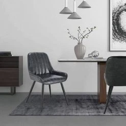 EUGAD Esszimmerstuhl, 4 Stücke Retro Küchenstuhl Sitzfläche aus PU mit Metallbeine Schwarz Braun, Dunkelbraun, Dunkelgrün, Grau -TischStuhl Verkäufe a417f489 64fa 5d0b a66c 9d5b0623afd6