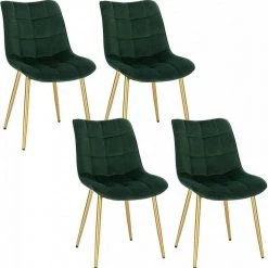 EUGAD Esszimmerstuhl, 4er-Set Küchenstühle Wohnzimmerstuhl mit Rückenlehne, Samt Sitzfläche, Gold Beine Grau Dunkelgr&uuml;n, Rosa, Schwarz -TischStuhl Verkäufe a4349df1 570b 5669 ad66 04bae1d7f72b