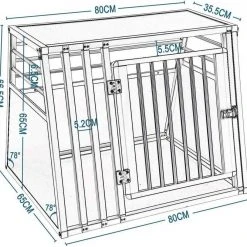 EUGAD Tiertransportbox, Hundetransportbox Alu Hundebox Reisebox Autobox für große Hunde Husky Samojede Weimaraner Border Collie Chow-Chow Shetland Sheepdog 80 x 65 x 65 cm XL Silber -TischStuhl Verkäufe a48b8c28 39e2 5ed5 9c66 5c166d104942
