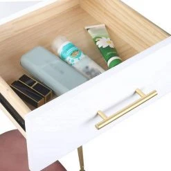 EUGAD Schminktisch, mit 3 Schubladen Tischplatte 100x40cm, Kosmetiktisch für Schlafzimmer, Weiß -TischStuhl Verkäufe a6b2d23b bba4 5ee0 8be8 a3062d3afe19