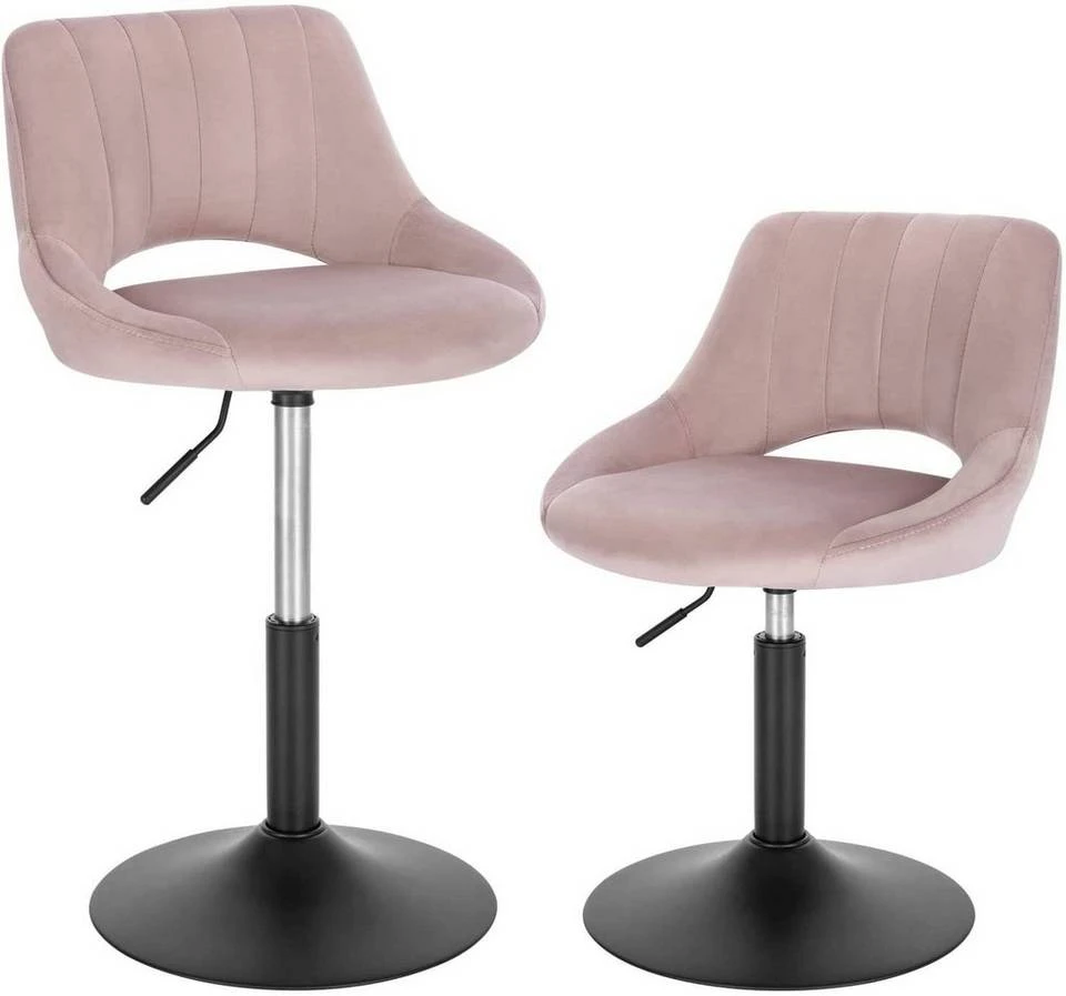 EUGAD Barhocker (2 St), Barstuhl Barsessel Sessel Loungesessel höhenverstellbar Clubsessel Cocktailsessel Drehsessel Samt Sitzhöhe 40–55 cm Rosa Dunkelgrau, Schwarz 1 EUGAD Barhocker (2 St), Barstuhl Barsessel Sessel Loungesessel höhenverstellbar Clubsessel Cocktailsessel Drehsessel Samt Sitzhöhe 40–55 cm Rosa Dunkelgrau, Schwarz