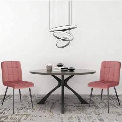 EUGAD Esszimmerstuhl (4 Stück), Polsterstuhl Wohnzimmerstuhl Samtstuhl Sessel mit Rückenlehne, Metallbeine, Sitzfläche aus Samt, Blau Creme, Dunkelgrau, Hellgrau, Rosa -TischStuhl Verkäufe a7feab62 1471 4462 b136 84275ef70b60