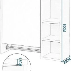 EUGAD Spiegelschrank Hängeschrank mit 6 Ablagen mit Tür 60x20x60cm Weiß -TischStuhl Verkäufe a863a55f 8c2c 5a3c b1de 9fbf28566a8e