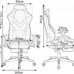 EUGAD Gaming Chair, Bürostuhl, Gaming Stuhl, Kunstleder, mit einstellbaren Armlehnen Rot Blau, Schwarz, Wei&szlig; -TischStuhl Verkäufe a8ba6b78 8dca 5660 941c 741e9eeb4984