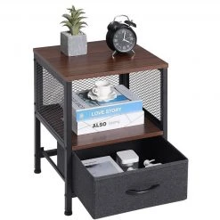 EUGAD Nachttisch (1-St), Nachtkommode mit Ablagen und Schubladen, Beistelltisch für Wohnzimmer, Nachtschrank für Schlafzimmer industrieller Stil, 40x52x36cm -TischStuhl Verkäufe a8ceb348 371d 4e3d 8d3a 8708ea391436