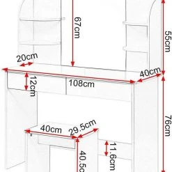 EUGAD Schminktisch, Schminktisch mit Spiegel und Hocker, Hochglanz Kosmetiktisch Weiß 6 EUGAD Schminktisch, Schminktisch mit Spiegel und Hocker, Hochglanz Kosmetiktisch Weiß -TischStuhl Verkäufe a9256acb 6573 5ee8 b7fd f93978ee5030