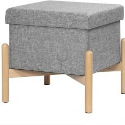 EUGAD Sitzhocker, Polsterhocker Sitztruhe bis 150kg belastbar, mit Stauraum, Deckel Abnehmbar Holzbeine Dunkelgrau Hellgrau -TischStuhl Verkäufe a9955175 1419 52ea be5b adf6063e0970