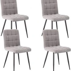 EUGAD Esszimmerstuhl (4 Stück), Polsterstuhl Wohnzimmerstuhl Samtstuhl Sessel mit Rückenlehne, Metallbeine, Sitzfläche aus Samt, Blau Creme, Dunkelgrau, Hellgrau, Rosa -TischStuhl Verkäufe a9fb02d3 9f54 4d5e a634 290ddecd3982