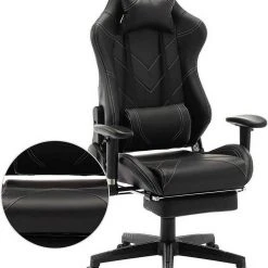 EUGAD Gaming Chair, Bürostuhl, Gaming Stuhl, Kunstleder, mit einstellbaren Armlehnen Rot Blau, Schwarz, Wei&szlig; -TischStuhl Verkäufe aa47c766 1b31 5179 ba20 91fbe2262ffc