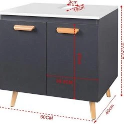 EUGAD Waschbeckenunterschrank Badschrank Unterschrank mit 2 Türe Weiß Grau, Schwarz, Wei&szlig; -TischStuhl Verkäufe aa6a7622 18fc 59f2 962a ab5848cc0c09