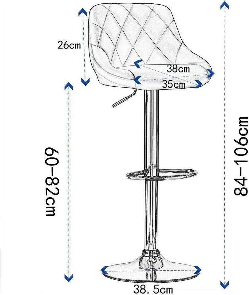 EUGAD Barhocker, 2er-Set Barstühle, höhenverstellbar, 360°drehbar Weiß Bordeaux, Cremeweiß, Grau, Khaki, Rot, Schwarz, Weiß 15 EUGAD Barhocker, 2er-Set Barstühle, höhenverstellbar, 360°drehbar Weiß Bordeaux, Cremeweiß, Grau, Khaki, Rot, Schwarz, Weiß – Bild 15