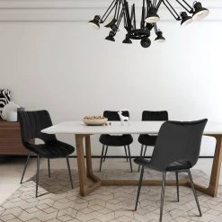 EUGAD Esszimmerstuhl (2 Stück), Küchenstuhl, Polsterstuhl, Wohnzimmerstuhl ohne Armlehne, Metallbeine, Samt, Dunkelgrau Hellgrau, Schwarz -TischStuhl Verkäufe ab56adc5 d979 4cb9 a754 07d94326e2f0