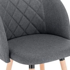 EUGAD Esszimmerstuhl (1 Stück), Küchenstuhl Wohnzimmerstuhl Polsterstuhl, Retro Design, gepolsterte Sitzfläche aus Leinen, Massivholz, Dunkelgrau -TischStuhl Verkäufe ac4576fd e528 59e6 88da 23c7f5a0047e