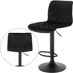 EUGAD Barhocker, 2er-Set Barstühle, Bezug in Samt Schwarz -TischStuhl Verkäufe ac46fd46 8f2b 5855 b737 8910813e334b