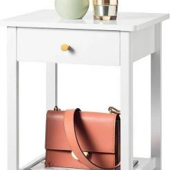 EUGAD Nachttisch, 2er-Set Nachtkommode Sofatisch Kaffeetisch Beistelltisch Nachtschrank für Wohnzimmer Schlafzimmer mit Schublade mit Ablage aus MDF Weiß -TischStuhl Verkäufe ac74b0fe 4565 5b3b a7a3 62eb01b5bf78