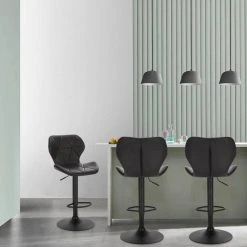 EUGAD Barhocker (2 St), 2er-Set höhenverstellbar und drenbar mit Rückenlehne aus Kunstleder Stahl Grau Anthrazit, Braun, Dunkelbraun -TischStuhl Verkäufe ad6f0369 f9da 57d3 97f1 1cd2a8a0e827