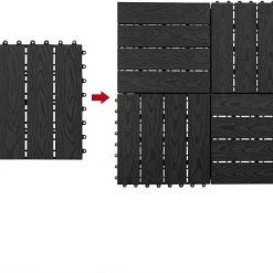 EUGAD WPC-Fliesen, WPC Fliesen Klickfliesen in Holzoptik 11 Stücke für 1m² Grau Anthrazit, Braun, Coffee, Hellgrau -TischStuhl Verkäufe af0dfbd2 75d8 5a1c 9e76 8542446d0647