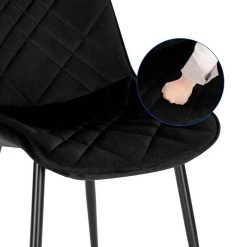 EUGAD Esszimmerstuhl (2 Stück), Küchenstuhl, Polsterstuhl Stuhl,Wohnzimmerstuhl ohne Armlehne, Metallbeine, Samt, Hellgrau Dunkelgrau, Schwarz -TischStuhl Verkäufe b0c5b62f f851 40cc 9220 fffe0dfa7e4d