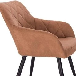 EUGAD Esszimmerstuhl (1 Stück), Wohnzimmerstuhl aus Stoff, Polsterstuhl mit Armlehnen und Rückenlehne, Gestell aus Metall Anthrazit, Braun, Grau -TischStuhl Verkäufe b107a04c f7b2 5519 9e53 e1d438216575