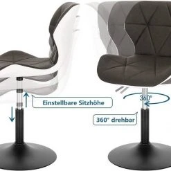EUGAD Barhocker (4 St), niedriger Barhocker 360° Drehstuhl mit Rückenlehne 120kg belastbar Stuhl höhenverstellbar Kunstleder Sitzhöhe 40-54cm Dunkelbraun Weiß Anthrazit+Weiß, Dunkelbraun+Weiß -TischStuhl Verkäufe b229f584 dad1 419f b0e3 8415aedcc764