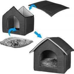 EUGAD Tierbett, Katzenhaus Katzenhöhle herausnehmbarer Matte Dunkelgrau, Hellgrau 20 EUGAD Tierbett, Katzenhaus Katzenhöhle herausnehmbarer Matte Dunkelgrau, Hellgrau -TischStuhl Verkäufe b3139bf9 6a3f 553c be8e 25f8492c77fa