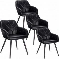 EUGAD Esszimmerstuhl, 4er-Set Esszimmerstuhl aus Kunstleder Metallbeine Dunkelbraun Schwarz -TischStuhl Verkäufe b33bba7e 4567 54a6 b26e b73809210bed