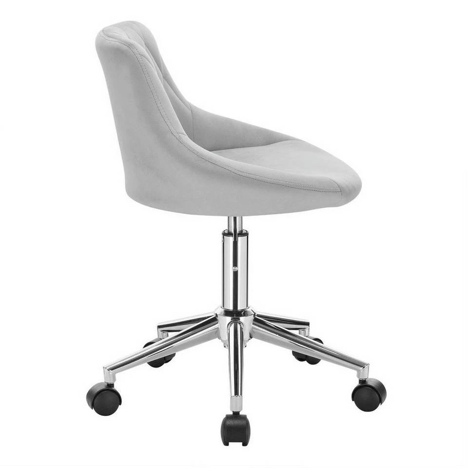 EUGAD Schreibtischstuhl (1 Stück), Bürohocker Rollhocker mit Rollen, Samt, höhenverstellbar, Rosa Dunkellgrau, Hellgrau 11 EUGAD Schreibtischstuhl (1 Stück), Bürohocker Rollhocker mit Rollen, Samt, höhenverstellbar, Rosa Dunkellgrau, Hellgrau – Bild 11