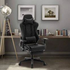 EUGAD Gaming Chair, Bürostuhl, Gaming Stuhl, Kunstleder, mit einstellbaren Armlehnen Rot Blau, Schwarz, Wei&szlig; -TischStuhl Verkäufe b38c5df4 40bb 555d 8122 73698e66a02b