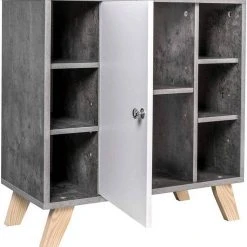 EUGAD Waschbeckenunterschrank Unterschrank Badezimmerschrank mit Tür 60 x 30 x 62 cm Grau-Weiß -TischStuhl Verkäufe b3c7308c 31a5 5cf1 9c00 465bc42e2026
