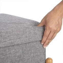 EUGAD Sitzhocker, Polsterhocker Sitztruhe bis 150kg belastbar, mit Stauraum, Deckel Abnehmbar Holzbeine Dunkelgrau Hellgrau -TischStuhl Verkäufe b43e813f 8826 5470 b556 875c0c268e71