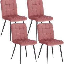 EUGAD Esszimmerstuhl (4 Stück), Polsterstuhl Wohnzimmerstuhl Samtstuhl Sessel mit Rückenlehne, Metallbeine, Sitzfläche aus Samt, Blau Creme, Dunkelgrau, Hellgrau, Rosa -TischStuhl Verkäufe b44e1017 298b 445b b375 e2912dc2276a
