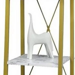 EUGAD Bücherregal, Standregal Badregal Bücherregal Küchenregal Schuhregal aus Holz und Stahl, mit 4 Ablagen, 34 x 35 x 148 cm Golden-Wei&szlig;er Marmor, Schwarz Marmor, Vintage -TischStuhl Verkäufe b498da39 1963 4bdb baae 09580072359d