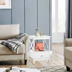 EUGAD Nachttisch, 2er-Set Beistelltisch Nachtschrank Nachtkommode Sofatisch aus MDF mit Schublade und Ablage für Schlafzimmer oder Wohnzimmer Weiß 17 EUGAD Nachttisch, 2er-Set Beistelltisch Nachtschrank Nachtkommode Sofatisch aus MDF mit Schublade und Ablage für Schlafzimmer oder Wohnzimmer Weiß -TischStuhl Verkäufe b4e41ff3 9626 5719 ad57 6d904218f49d