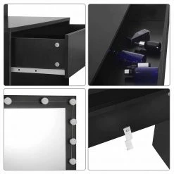 EUGAD Schminktisch, Frisiertisch 10 LED-Lampen mit Schubladen 80x40cm Schwarz Weiß 18 EUGAD Schminktisch, Frisiertisch 10 LED-Lampen mit Schubladen 80x40cm Schwarz Weiß -TischStuhl Verkäufe b4e91714 e95d 5d63 935d 5776224167d4