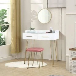 EUGAD Schminktisch, mit 3 Schubladen Tischplatte 100x40cm, Kosmetiktisch für Schlafzimmer, Weiß -TischStuhl Verkäufe b4f70da2 593e 4706 944b 25b62c9b917e