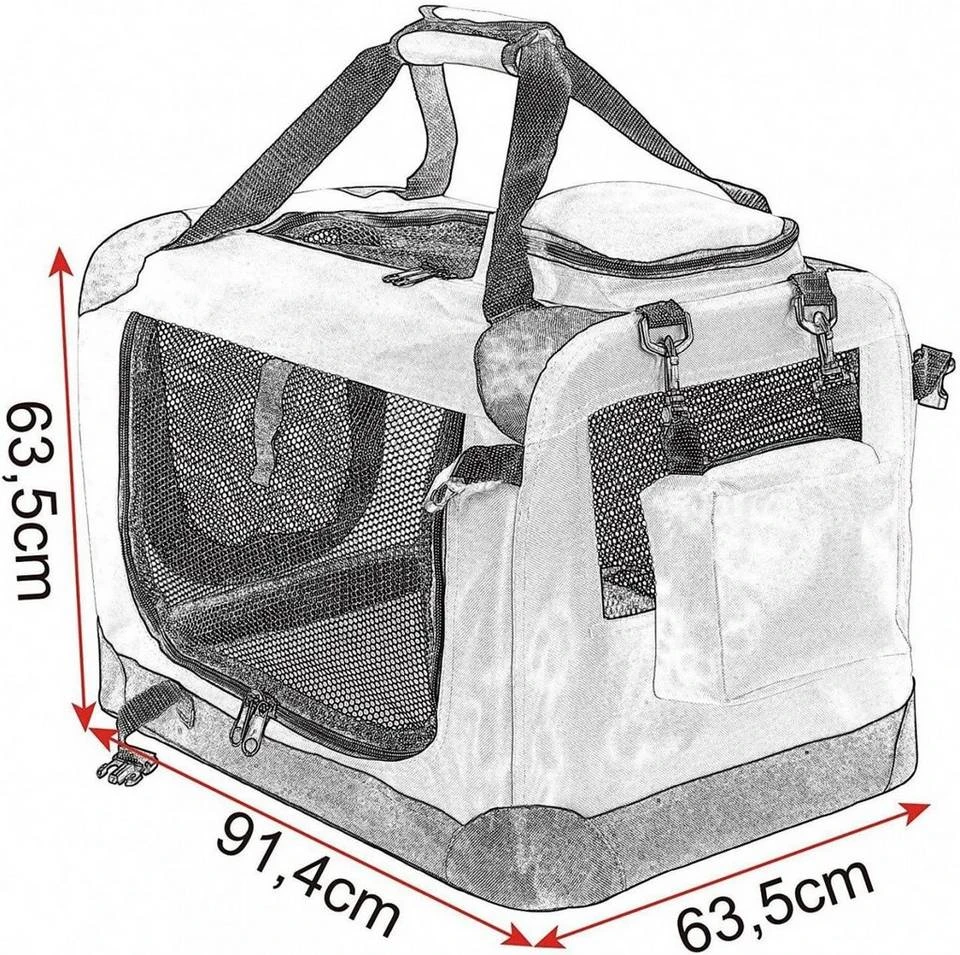 EUGAD Tiertransporttasche, Hundebox faltbar Hundetransportbox Auto Transportbox Reisebox Katzenbox Grau 28 EUGAD Tiertransporttasche, Hundebox faltbar Hundetransportbox Auto Transportbox Reisebox Katzenbox Grau – Bild 28