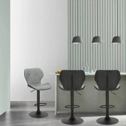 EUGAD Barhocker, 4er-Set mit Rückenlehne aus Kunstleder Metall Braun Anthrazit, Dunkelbraun, Grau -TischStuhl Verkäufe b74e997e 118e 45d0 b672 060099e8990e