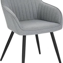 EUGAD Esszimmerstuhl, Küchenstuhl aus Leinen mit Armlehne Dunkelgrau, Hellgrau -TischStuhl Verkäufe b7592fce 5169 5d85 8a63 dcea4661d605